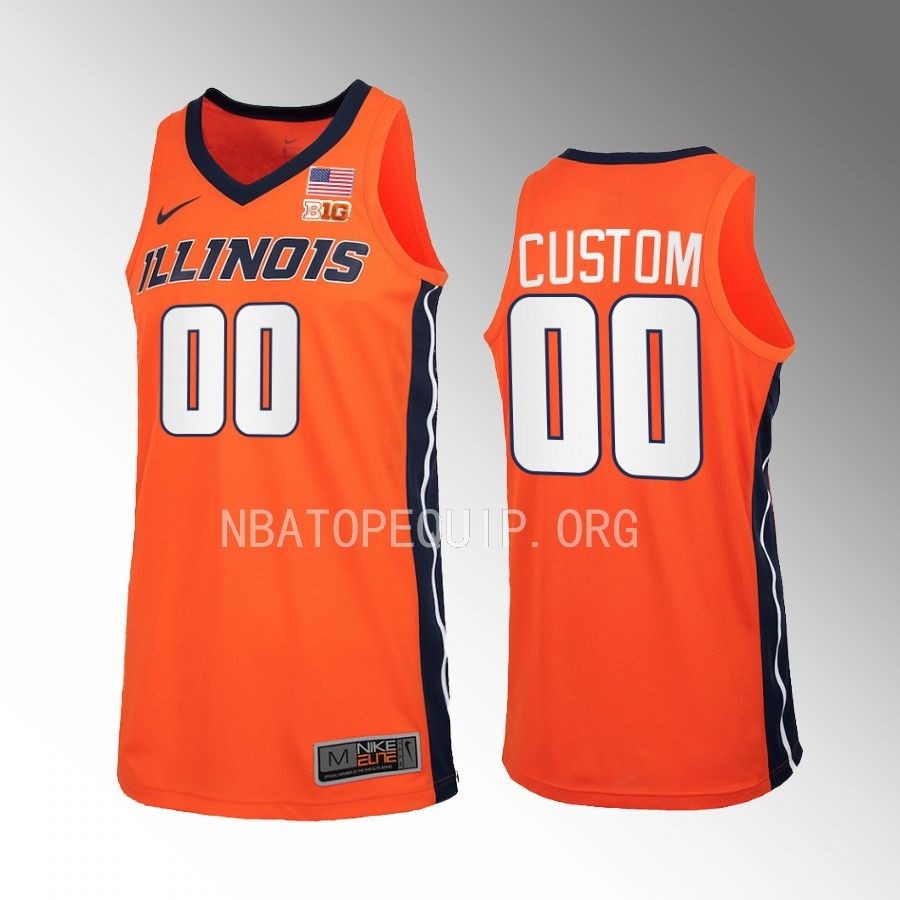 Illinois Fighting Illini Custom Jersey 2022-23 Orange Uniform