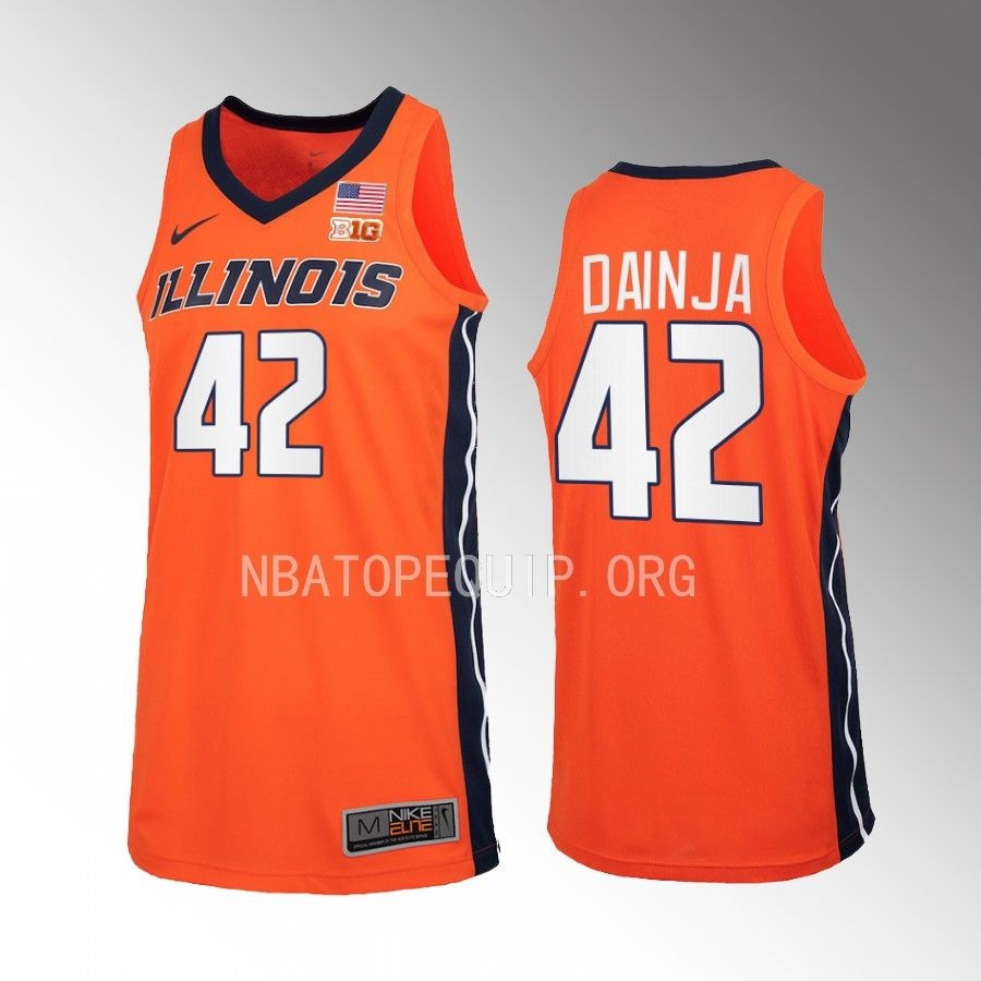 Illinois Fighting Illini Dain Dainja Jersey 2022-23 Orange Uniform