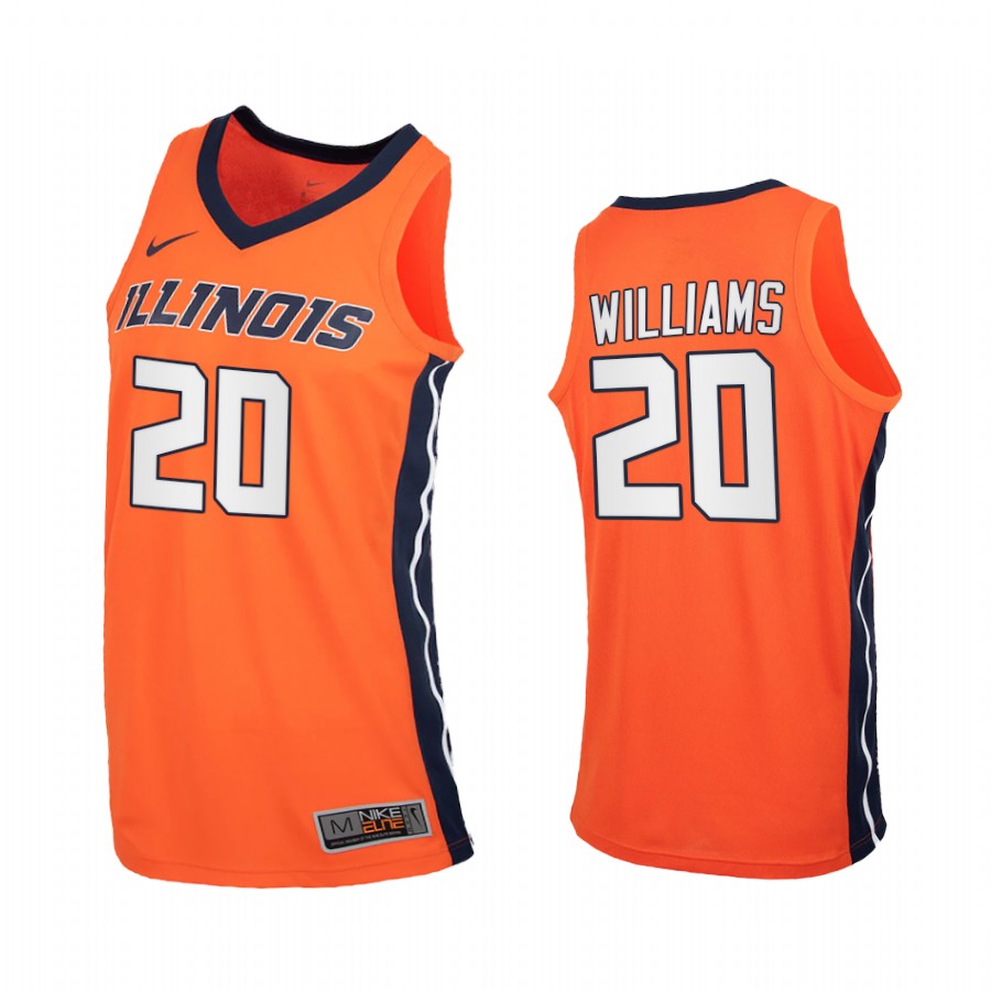 Illinois Fighting Illini Da'Monte Williams Orange 2020-21 College Jersey