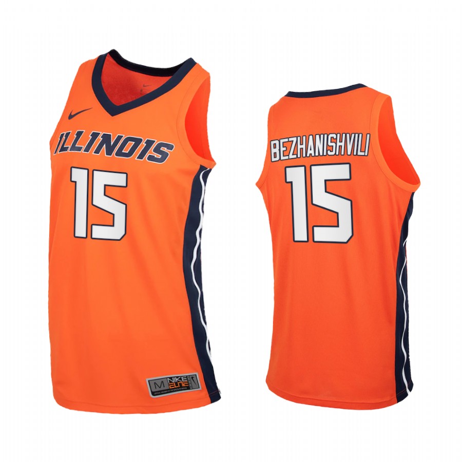 Illinois Fighting Illini Giorgi Bezhanishvili Orange 2020-21 College Jersey