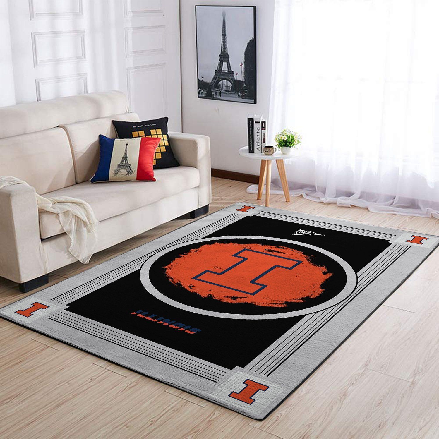 Illinois Fighting Illini Living Room Area Rectangle Rug