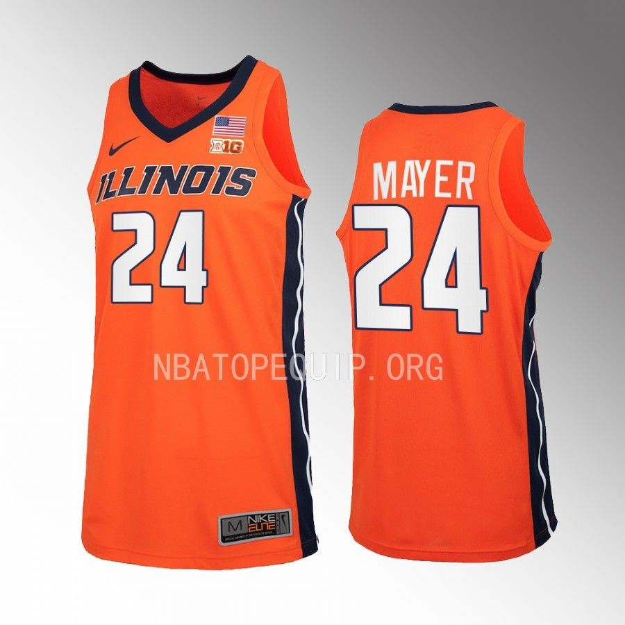 Illinois Fighting Illini Matthew Mayer Jersey 2022-23 Orange Uniform