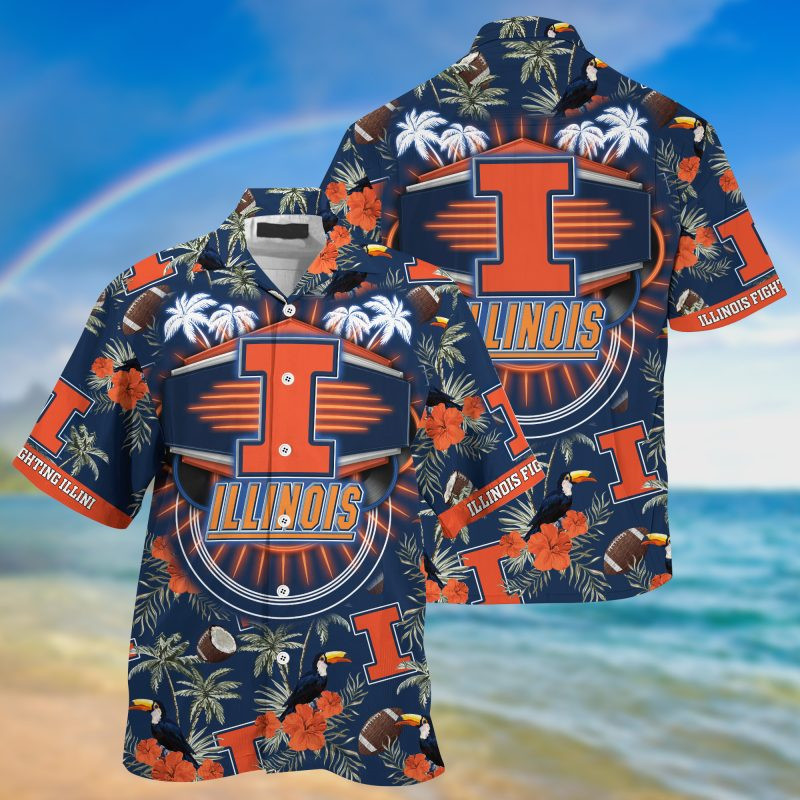 Illinois Fighting Illini NCAA – Hawaii Shirt For This Season – Gift For Sport Lovers
