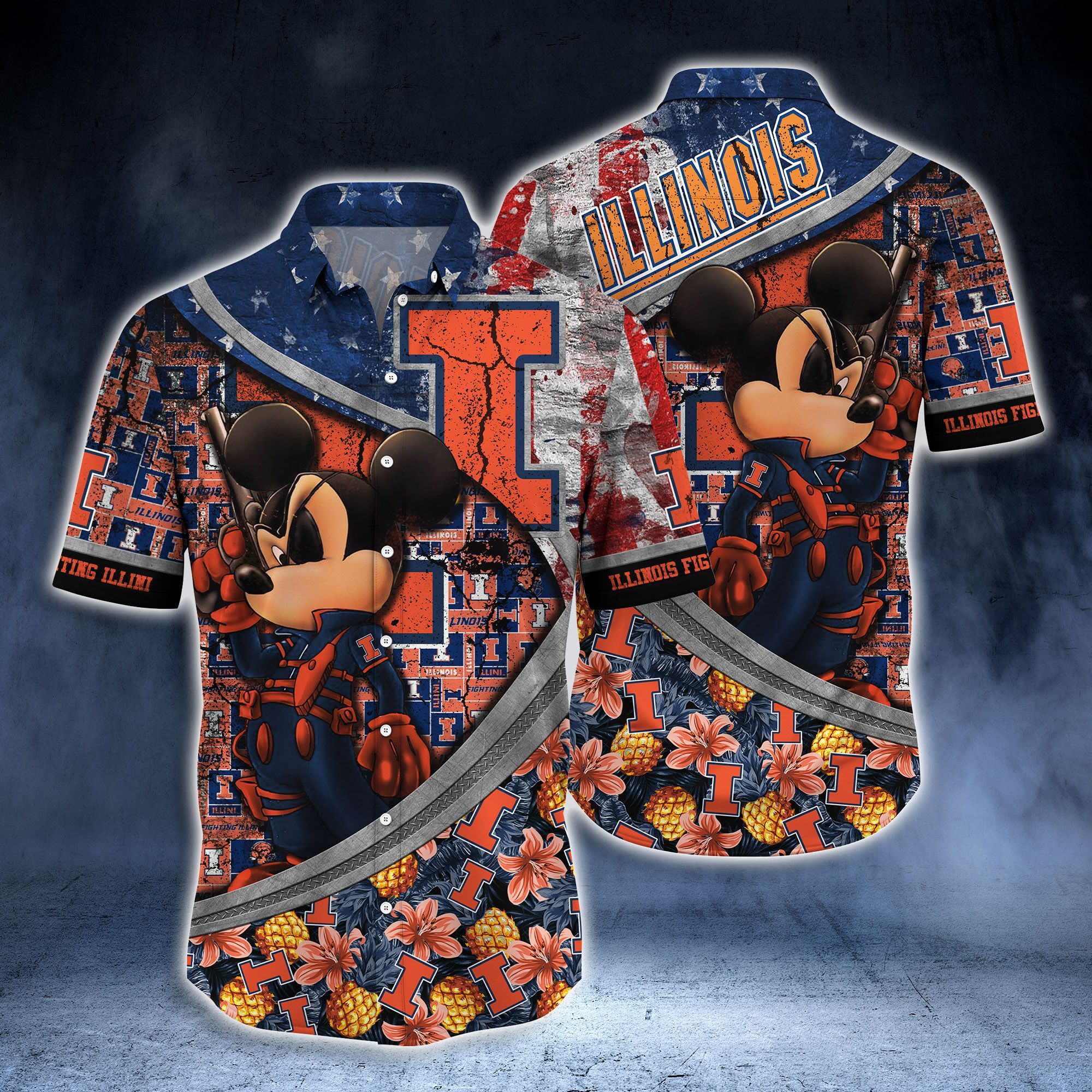 Illinois Fighting Illini NCAA -Hawaii Shirt Style Hot Trending