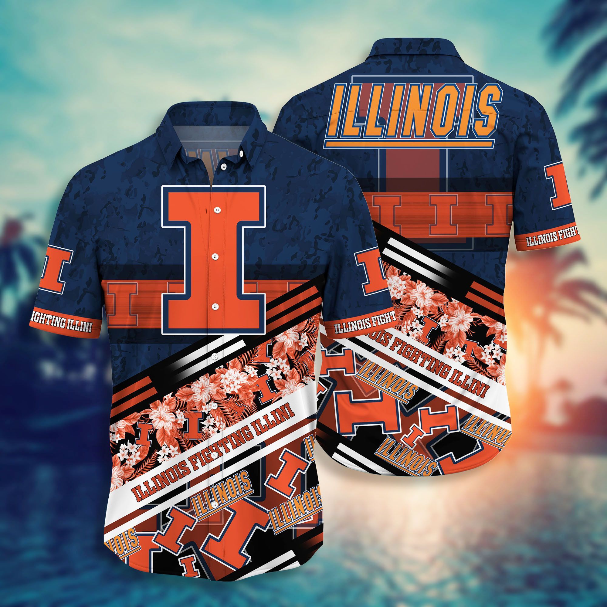 Illinois Fighting Illini NCAA -Hawaii Shirt Style Hot Trending Summer-Hawaiian