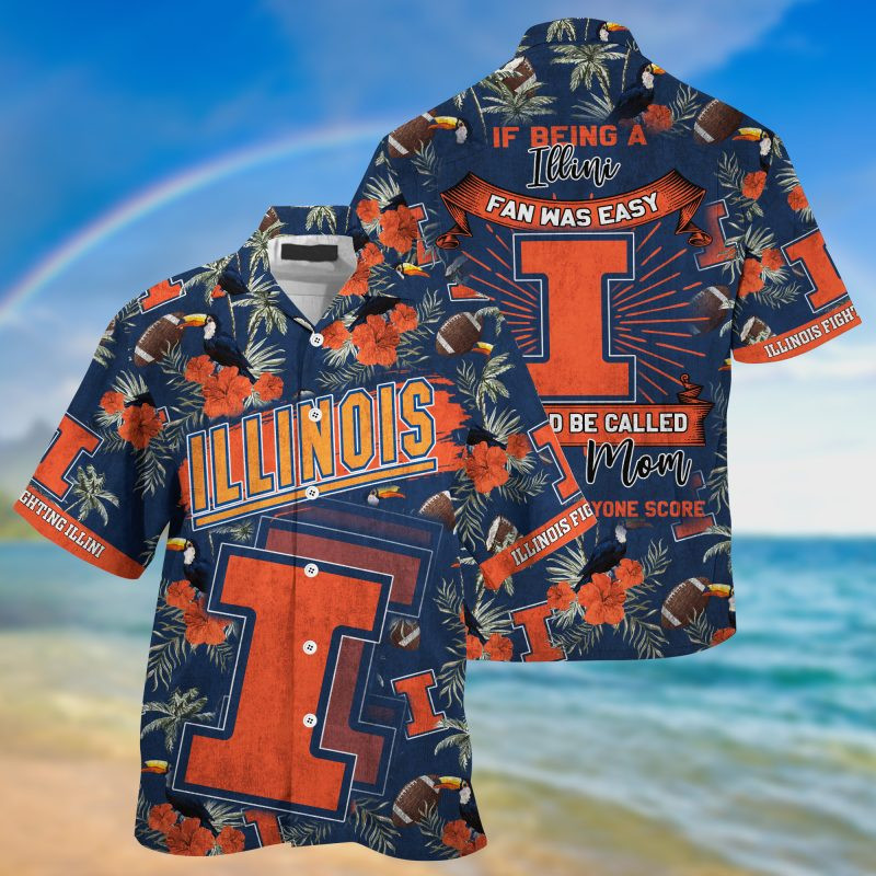 Illinois Fighting Illini NCAA Summer – Hawaii Shirt For This Season – Gift For Sport Lovers Sporty Mom Lets Everyone Score