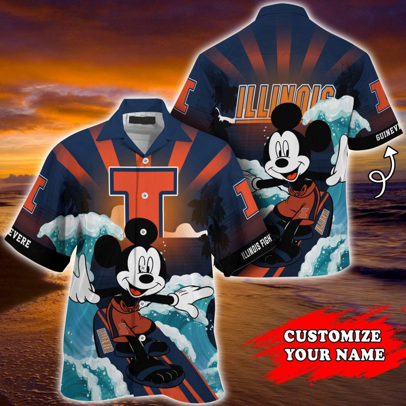 Illinois Fighting Illini NCAA Summer Customized Hawaiian Shirt