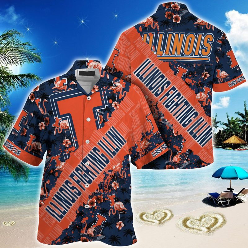 Illinois Fighting Illini NCAA Trending Summer – Hawaii Shirt For This Season – Gift For Sport Lovers With Tropical Patterns