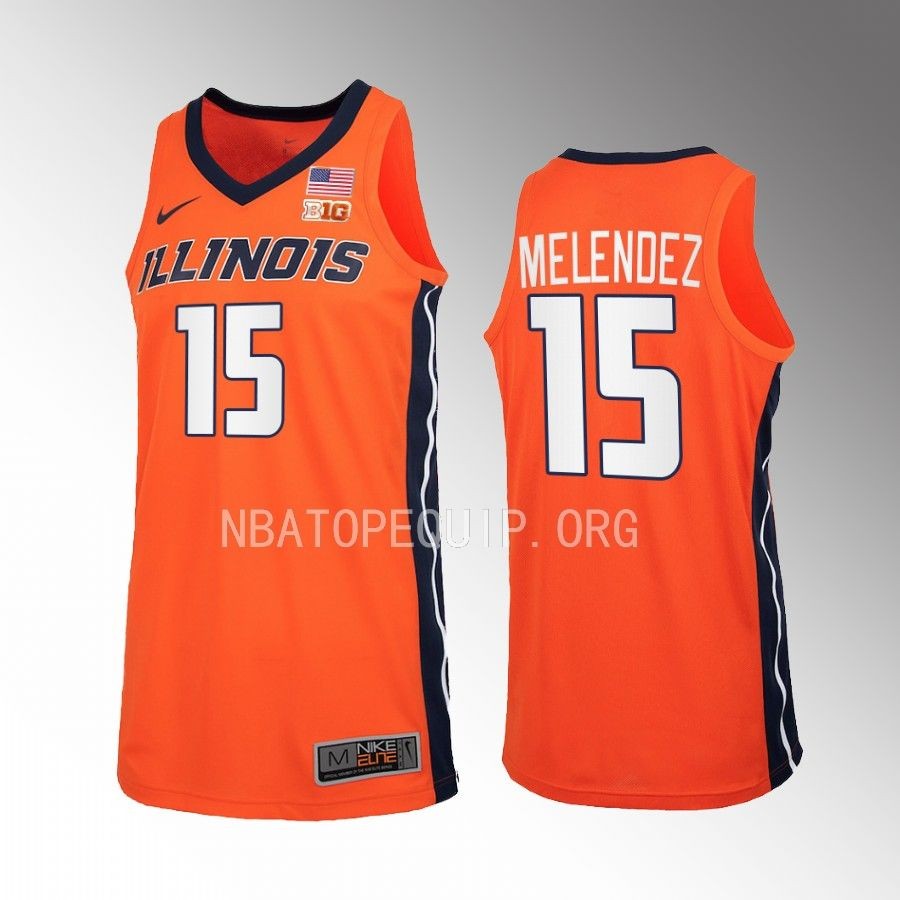 Illinois Fighting Illini RJ Melendez Jersey 2022-23 Orange Uniform