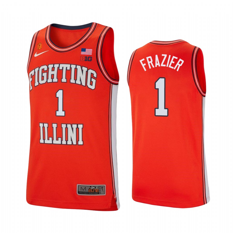 Illinois Fighting Illini Trent Frazier Jersey College Orange Retro