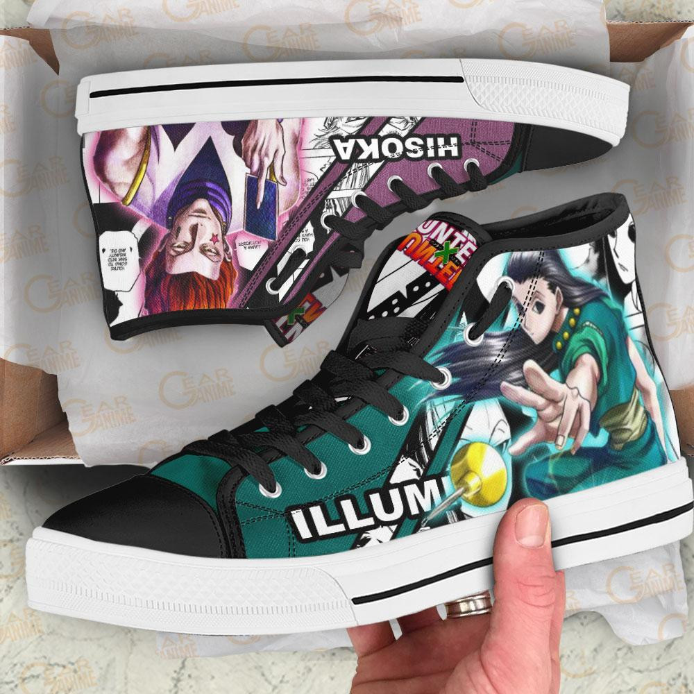 Illumi and Hisoka High Top Shoes Custom Manga Anime Hunter X Hunter Sneakers