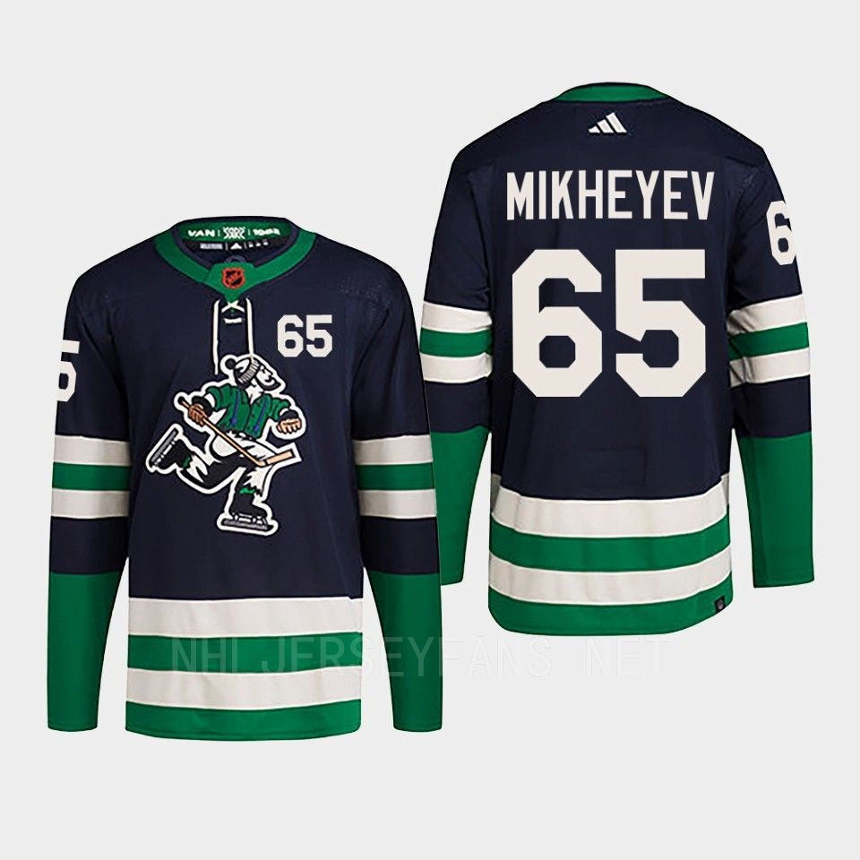 Ilya Mikheyev 65 Reverse Retro 2.0 2022 Vancouver Canucks Navy Stitched Jersey Primegreen