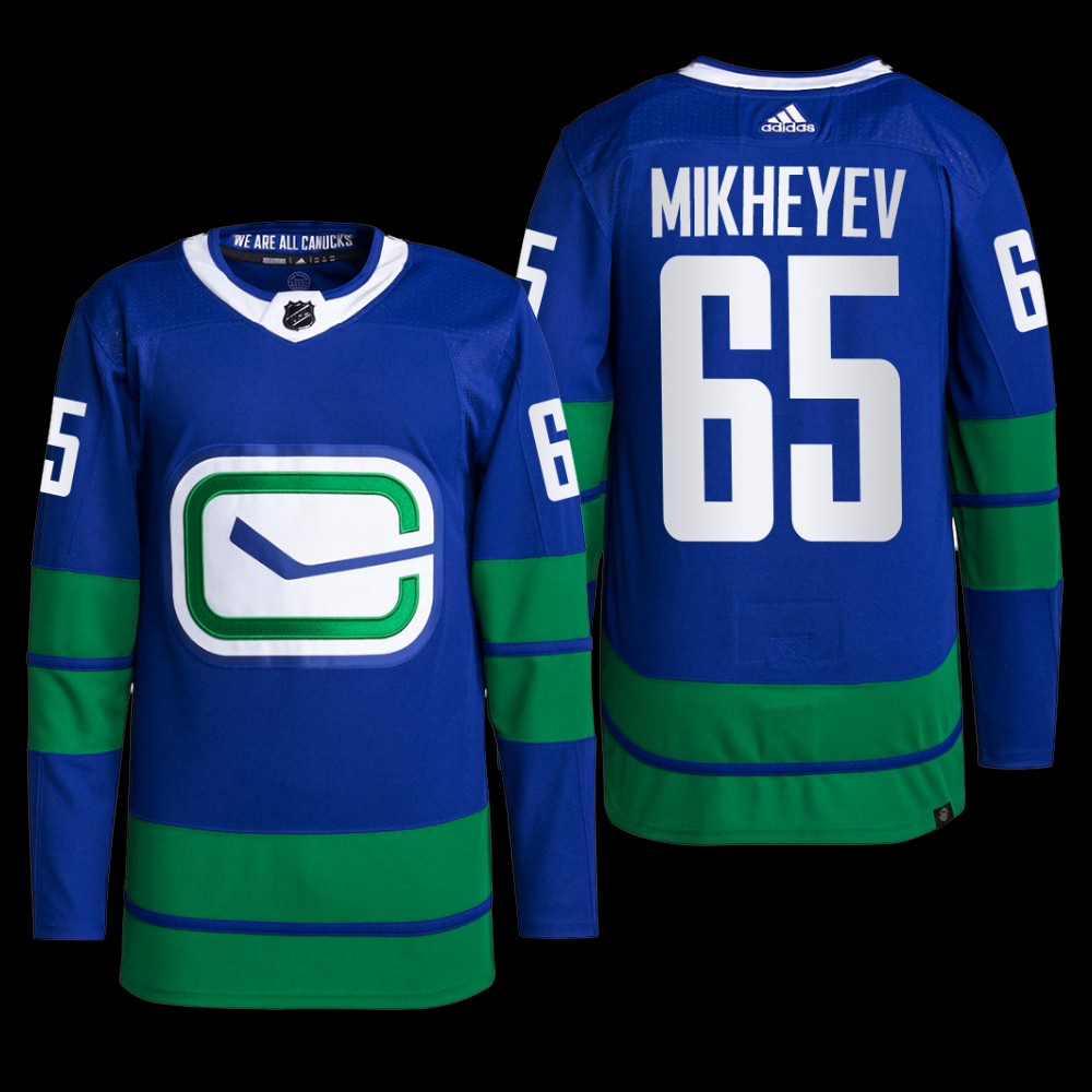 Ilya Mikheyev Vancouver Canucks Primegreen Jersey 2022 Blue #65 Alternate Uniform