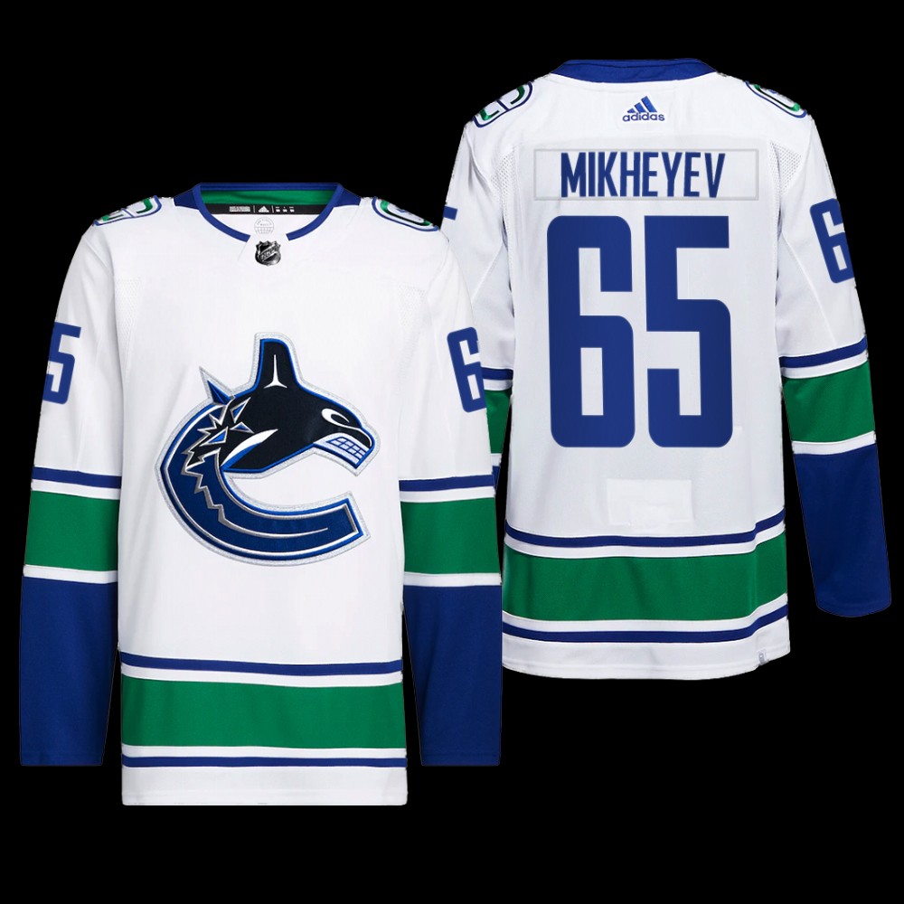 Ilya Mikheyev Vancouver Canucks Primegreen Jersey 2022 White #65 Away Uniform