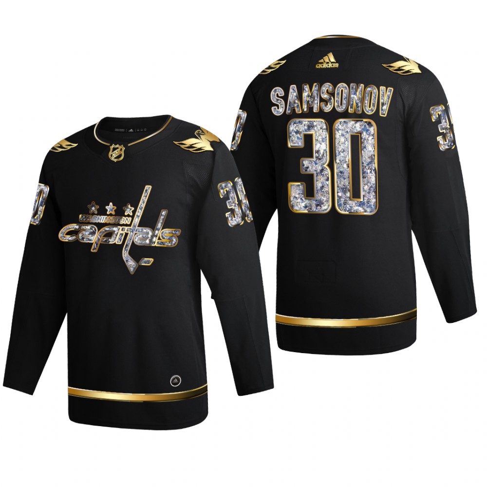 Ilya Samsonov #30 Washington Capitals 2022 Stanley Cup Playoffs Black Diamond Edition Jersey