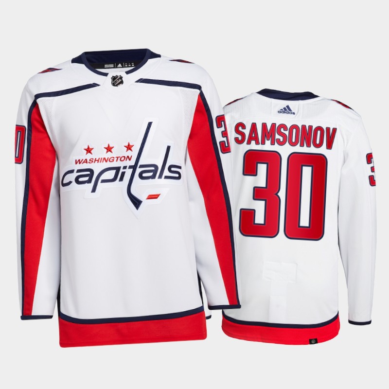 Ilya Samsonov Washington Capitals Primegreen Pro Jersey 2021-22 White #30 Away Uniform