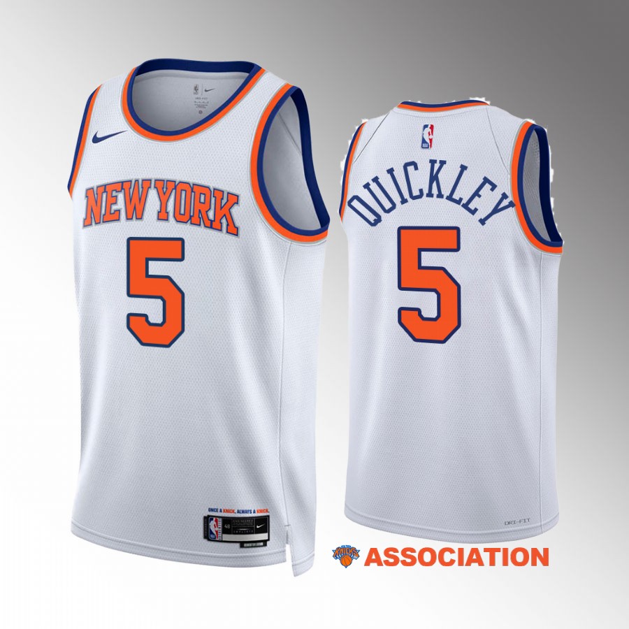 Immanuel Quickley New York Knicks #5 White Jersey 2022-23 Association Edition Swingman