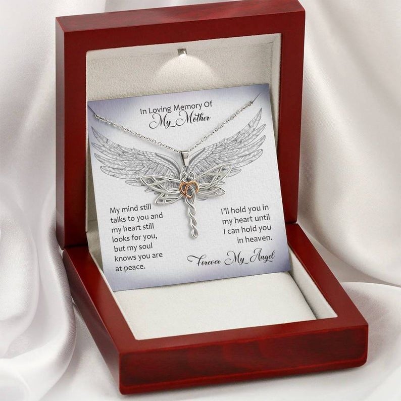 In Loving Memory Of My Mother Dragonfly Necklace – Condolence Gift Loss Of A Mother – Sympathy Gift Loss Of Mother – Bereavement Gift Mom