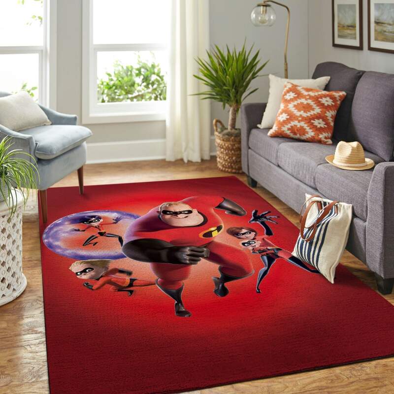Incredibles Disney Movie Living Room Area Rectangle Rug