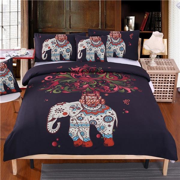 Indian Elephant Bohemian Art Hop 3D Customized Duvet Cover Bedding Set