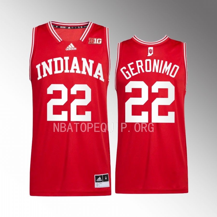 Indiana Hoosiers Jordan Geronimo Jersey 2022-23 College Red Uniform