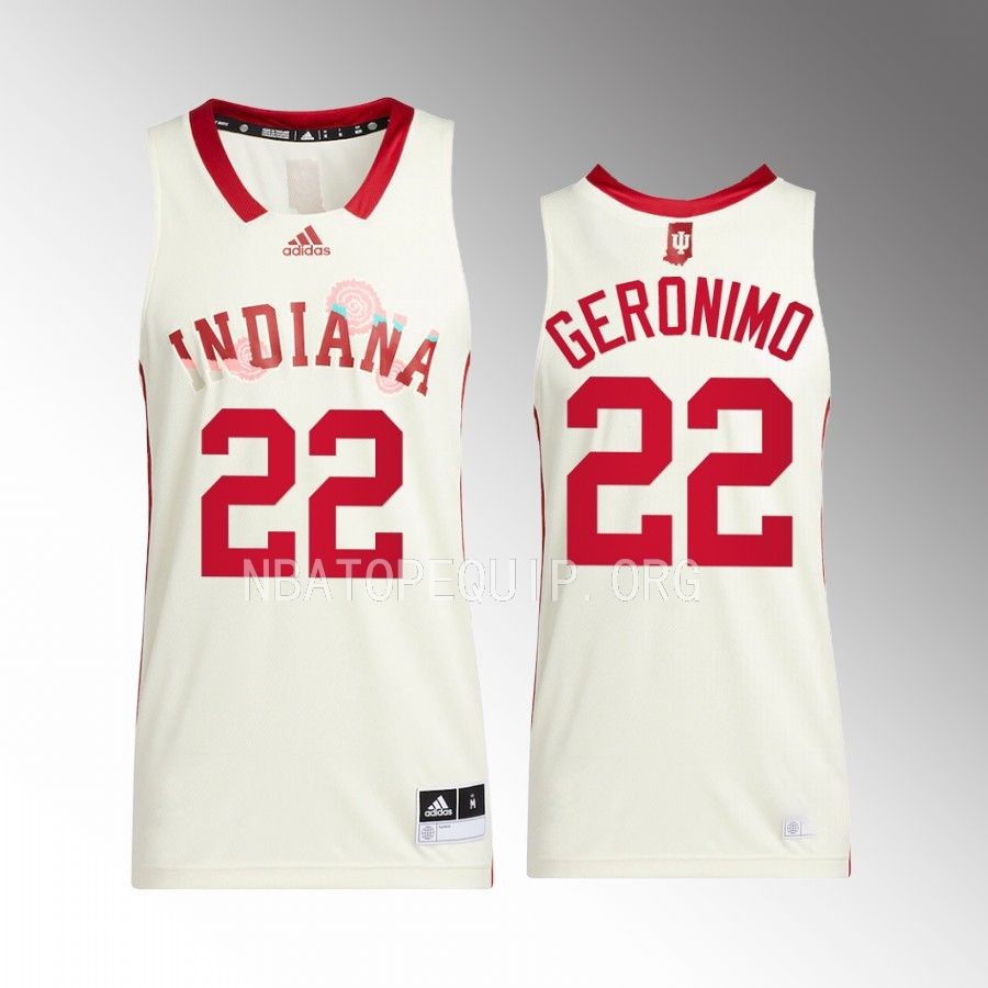 Indiana Hoosiers Jordan Geronimo Jersey 2022-23 Honoring Black Excellence Cream Uniform