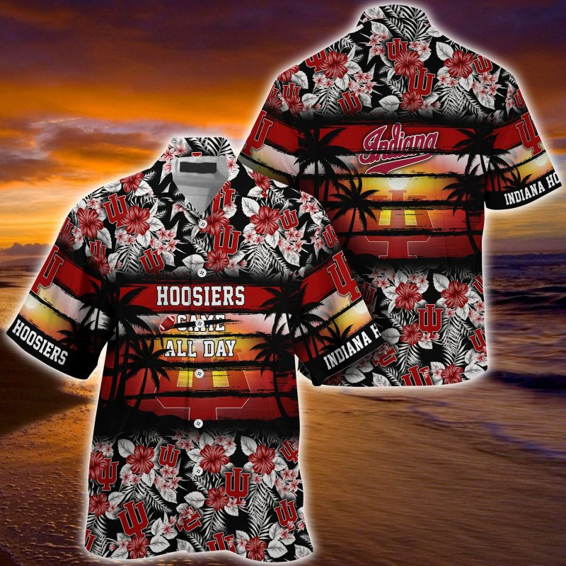 Indiana Hoosiers NCAA Summer – Hawaii Shirt For This Season – Gift For Sport Lovers Floral Pattern