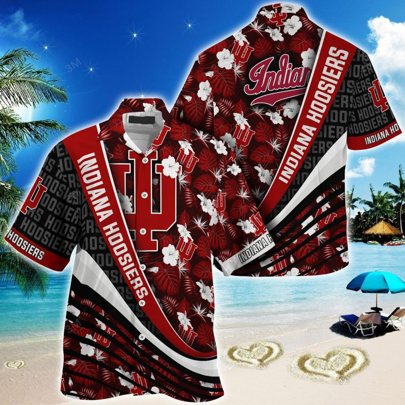 Indiana Hoosiers NCAA Summer – Hawaii Shirt For This Season – Gift For Sport Lovers With Tropical Flower Pattern