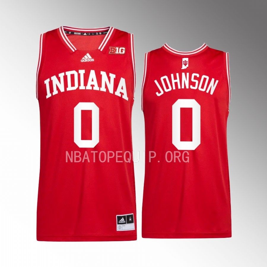 Indiana Hoosiers Xavier Johnson Jersey 2022-23 College Red Uniform