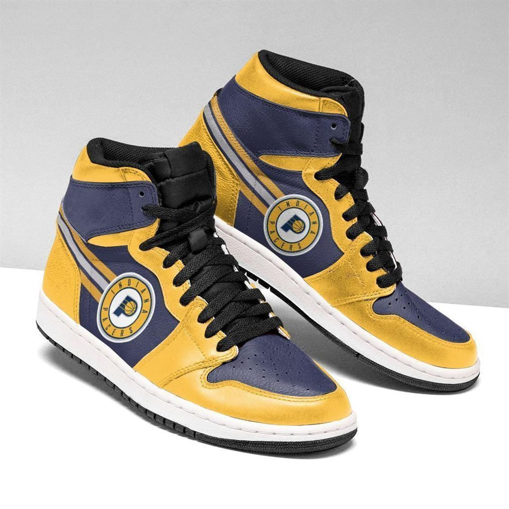 Indiana Pacers NBA Fashion Sneakers Basketball Shoes Leather High Top Air Jordan Sneaker, Air Jordan Hightop