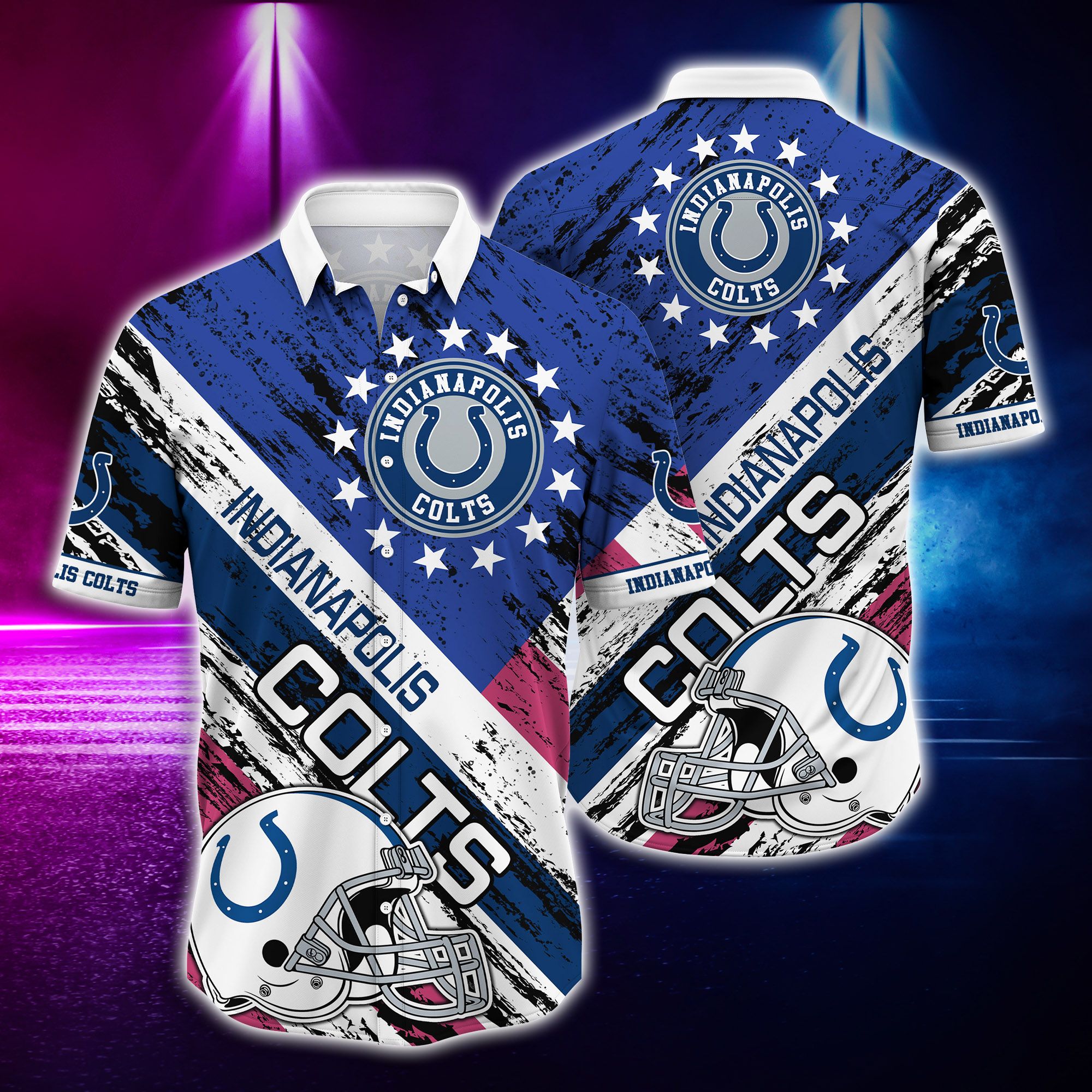 Indianapolis Colts and rugby helmet Hawaiian Shirt