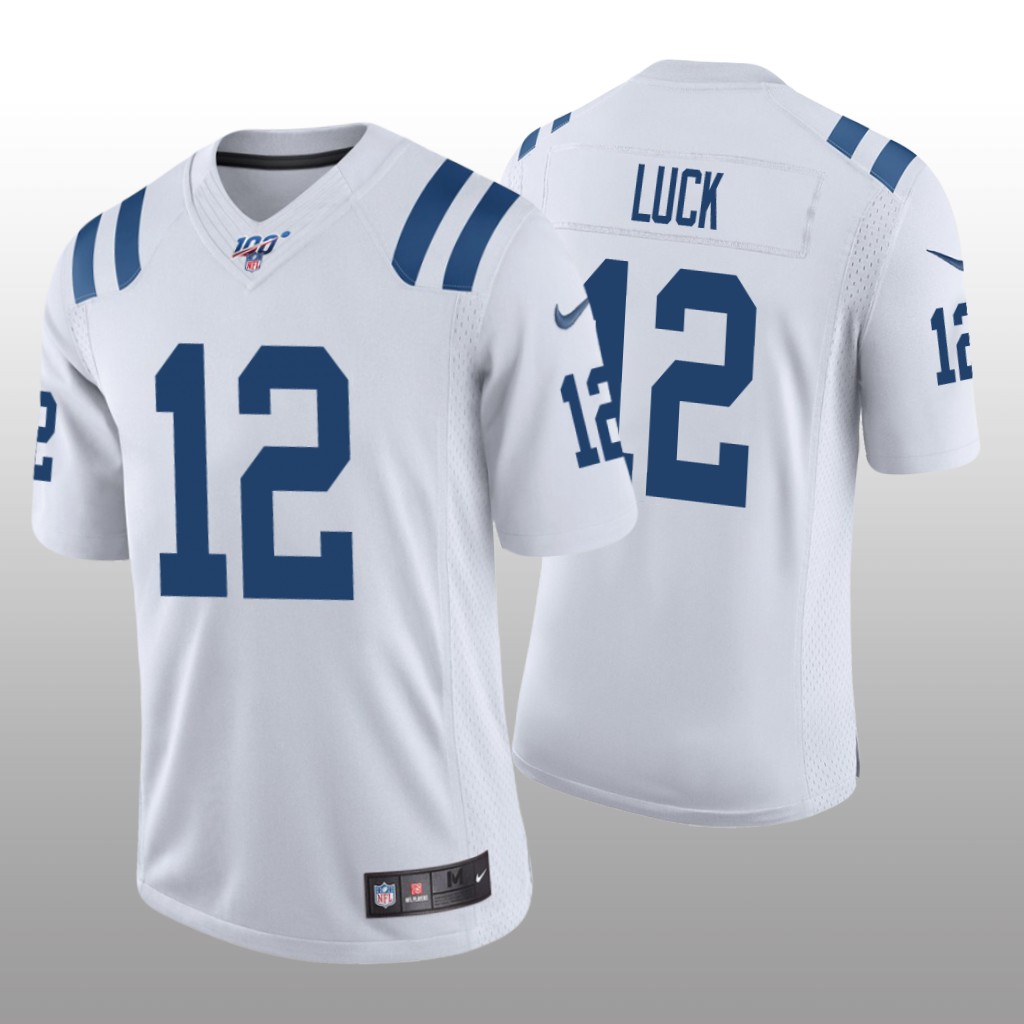 Indianapolis Colts Andrew Luck White Vapor Limited Jersey 100th Season - Men's
