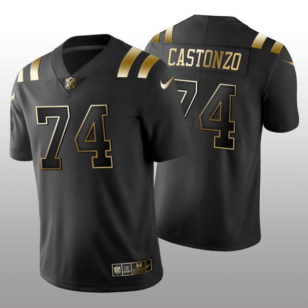 Indianapolis Colts Anthony Castonzo Black Jersey Golden Limited Men's