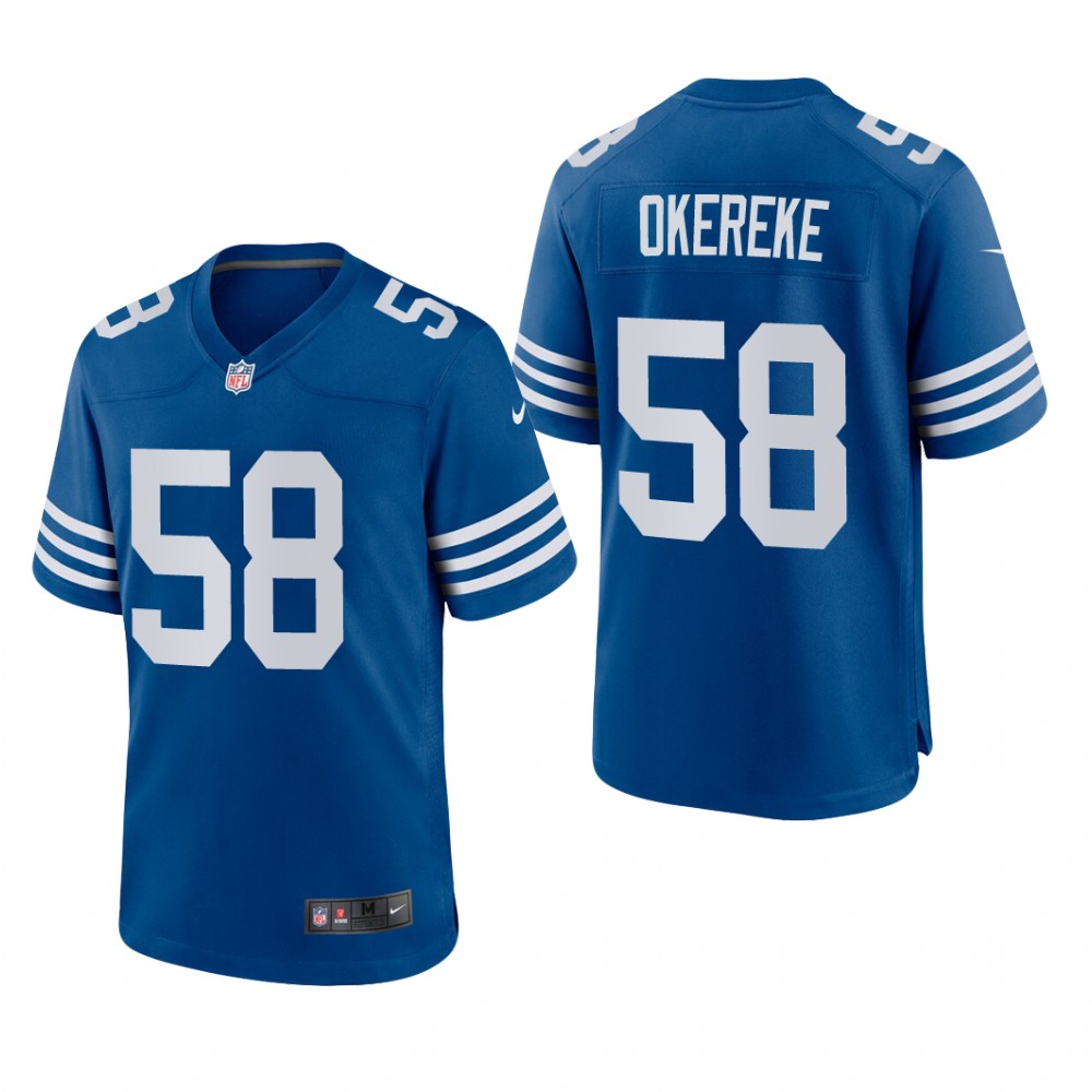 Indianapolis Colts Bobby Okereke Royal Jersey Alternate Game - Men's