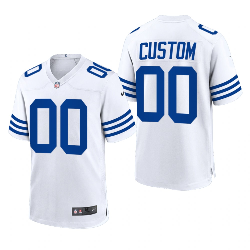 Indianapolis Colts Custom White Game 2021 Throwback - Men's