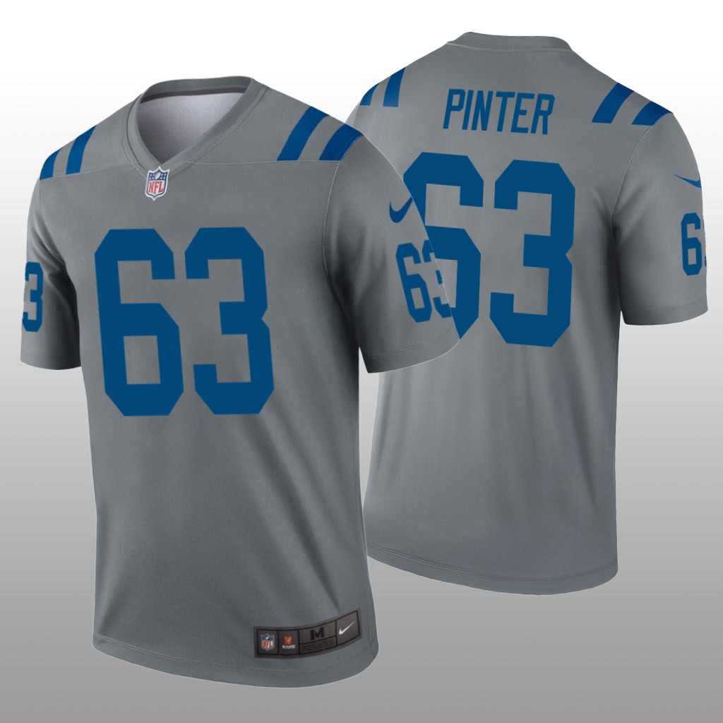 Indianapolis Colts Danny Pinter Gray Jersey Inverted Legend - Men's