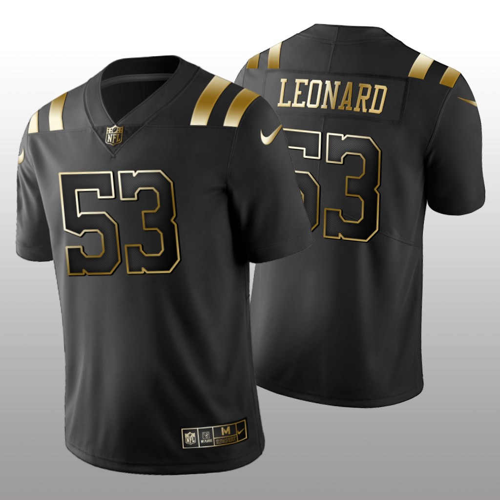 Indianapolis Colts Darius Leonard Black Jersey Golden Limited Men's