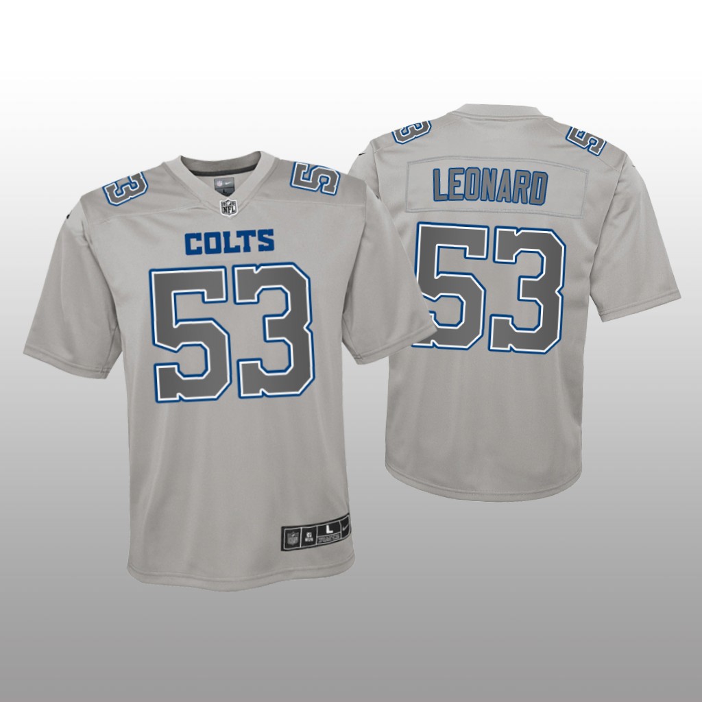 Indianapolis Colts Darius Leonard Gray Jersey Atmosphere Fashion Game - Youth