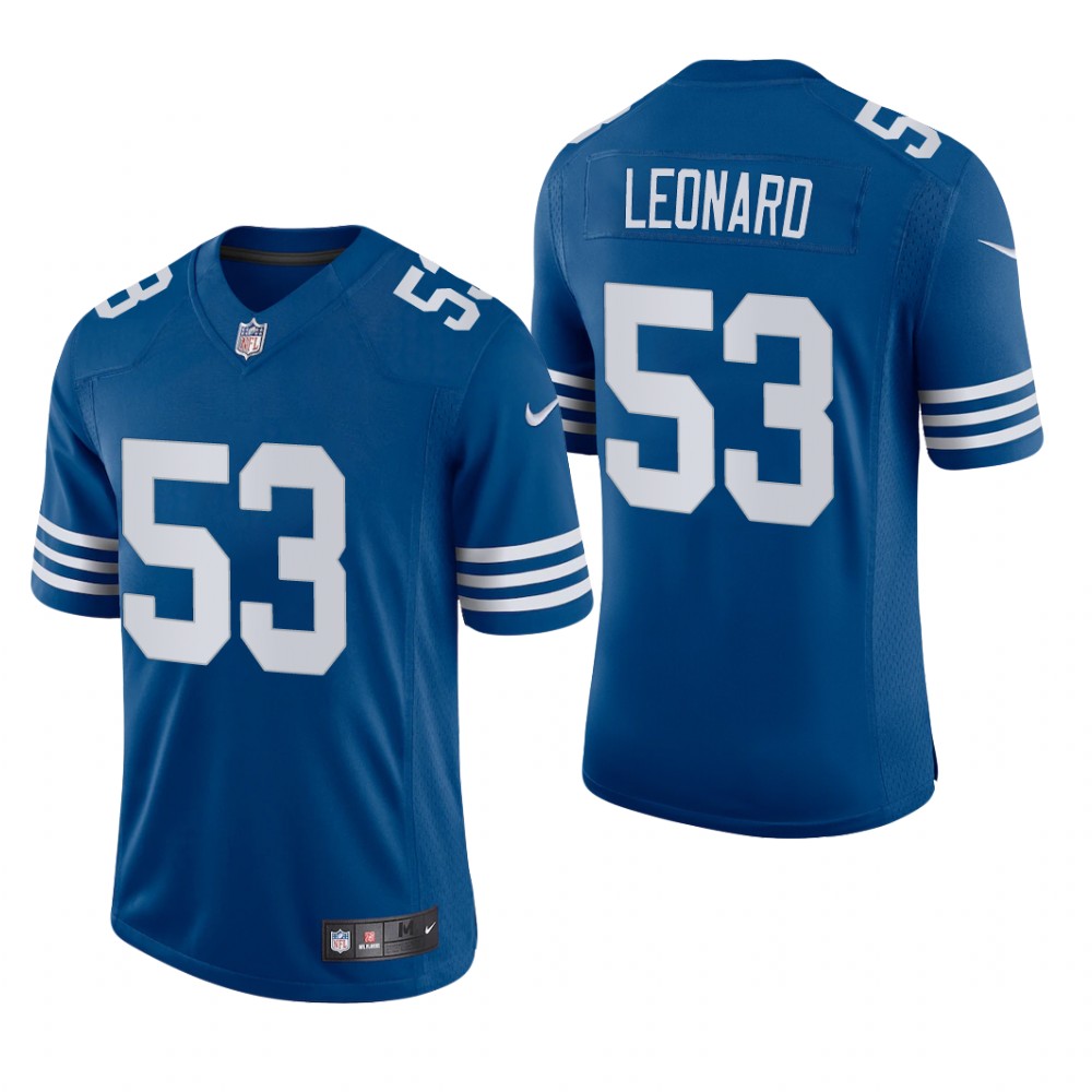 Indianapolis Colts Darius Leonard Royal Jersey Alternate Vapor Limited Men's