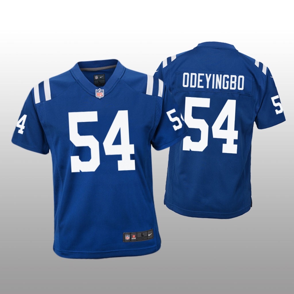 Indianapolis Colts Dayo Odeyingbo Royal Jersey Color Rush Game - Youth