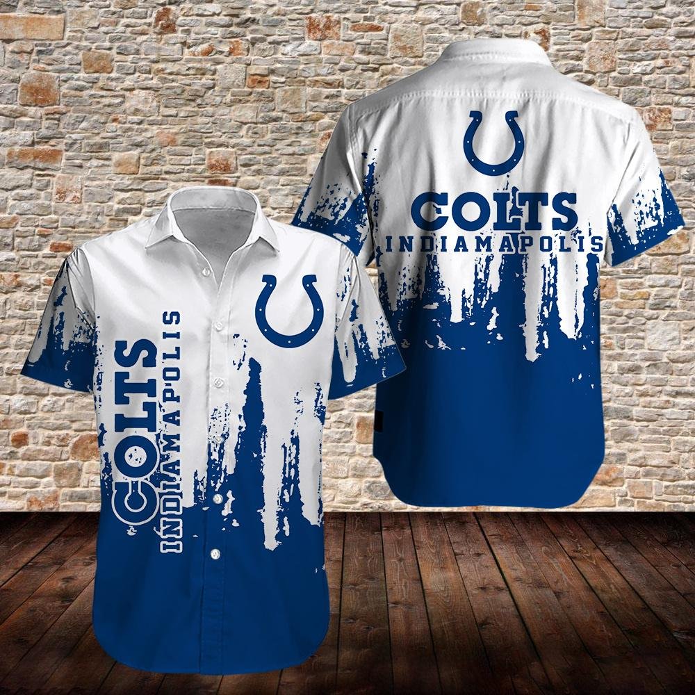 Indianapolis Colts Distressed Hawaiian Shirt