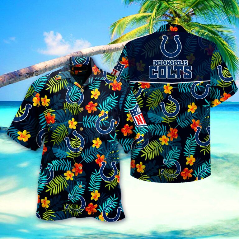 Indianapolis Colts Flower Floral Hawaiian Shirt