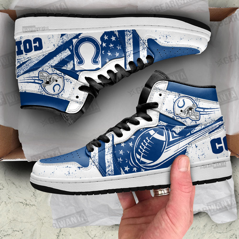 Indianapolis Colts Football Team J1 Shoes For Fans Sneakers, Air Jordan Hightop