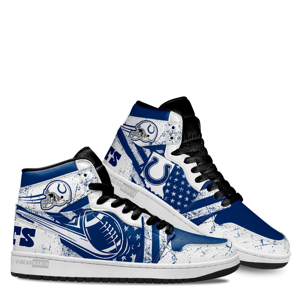 Indianapolis Colts Football Team J1 Shoes For Fans Sneakers, Air Jordan Hightop