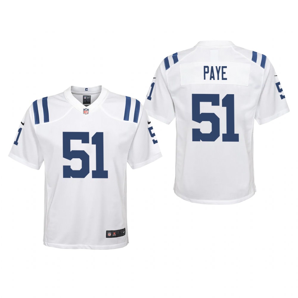Indianapolis Colts Kwity Paye White Jersey Game - Youth