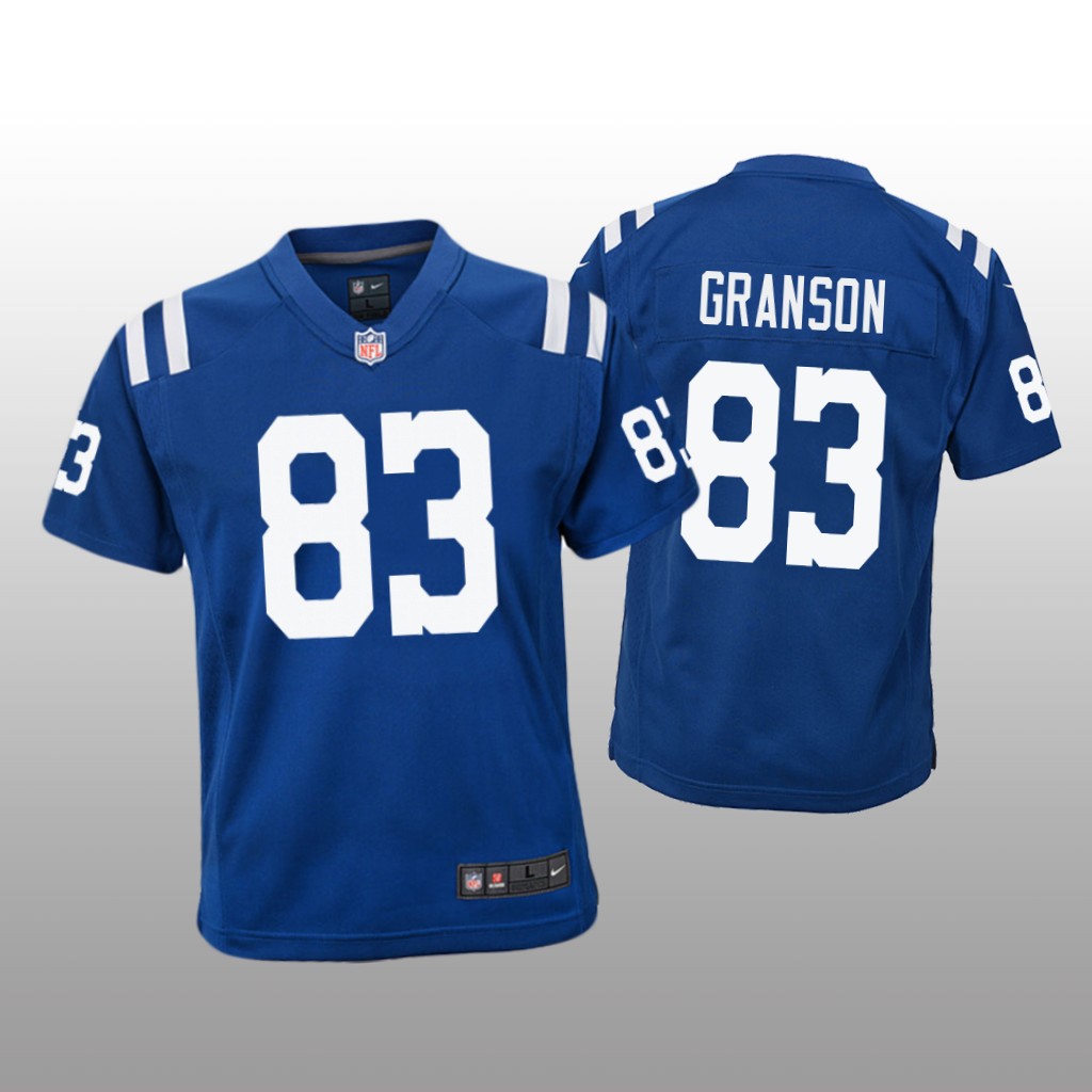 Indianapolis Colts Kylen Granson Royal Jersey Color Rush Game - Youth
