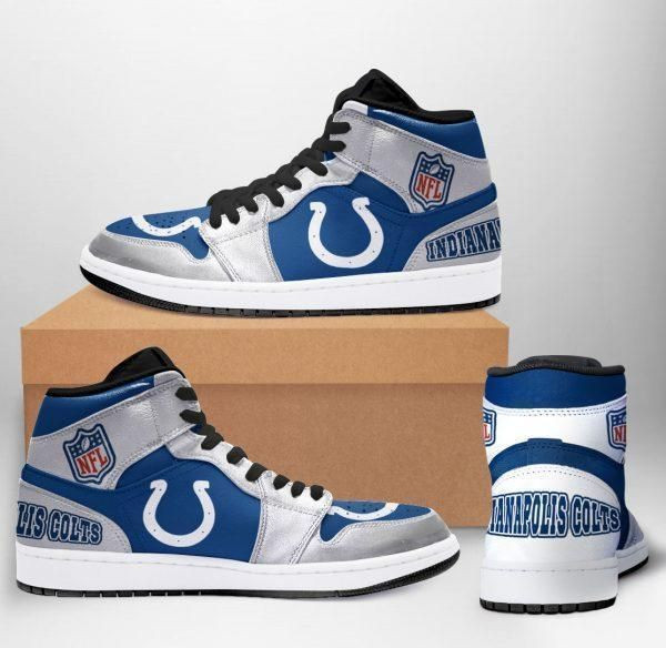 Indianapolis Colts Nfl Football Sneaker Team Eachstep Shoes Sport Sneakers High Top Air Jordan Sneaker, Air Jordan Hightop