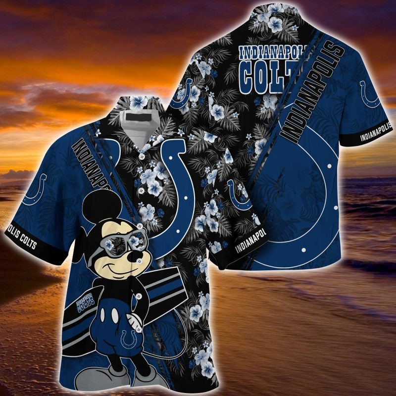 Indianapolis Colts NFL Summer – Hawaii Shirt For This Season – Gift For Sport Lovers Mickey And Floral Pattern