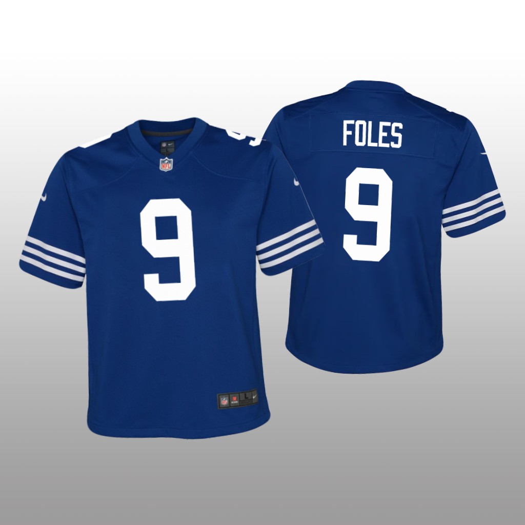 Indianapolis Colts Nick Foles Royal Jersey Alternate Game - Youth