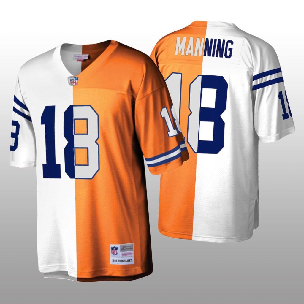 Indianapolis Colts Peyton Manning Orange White Legacy Split - Men's